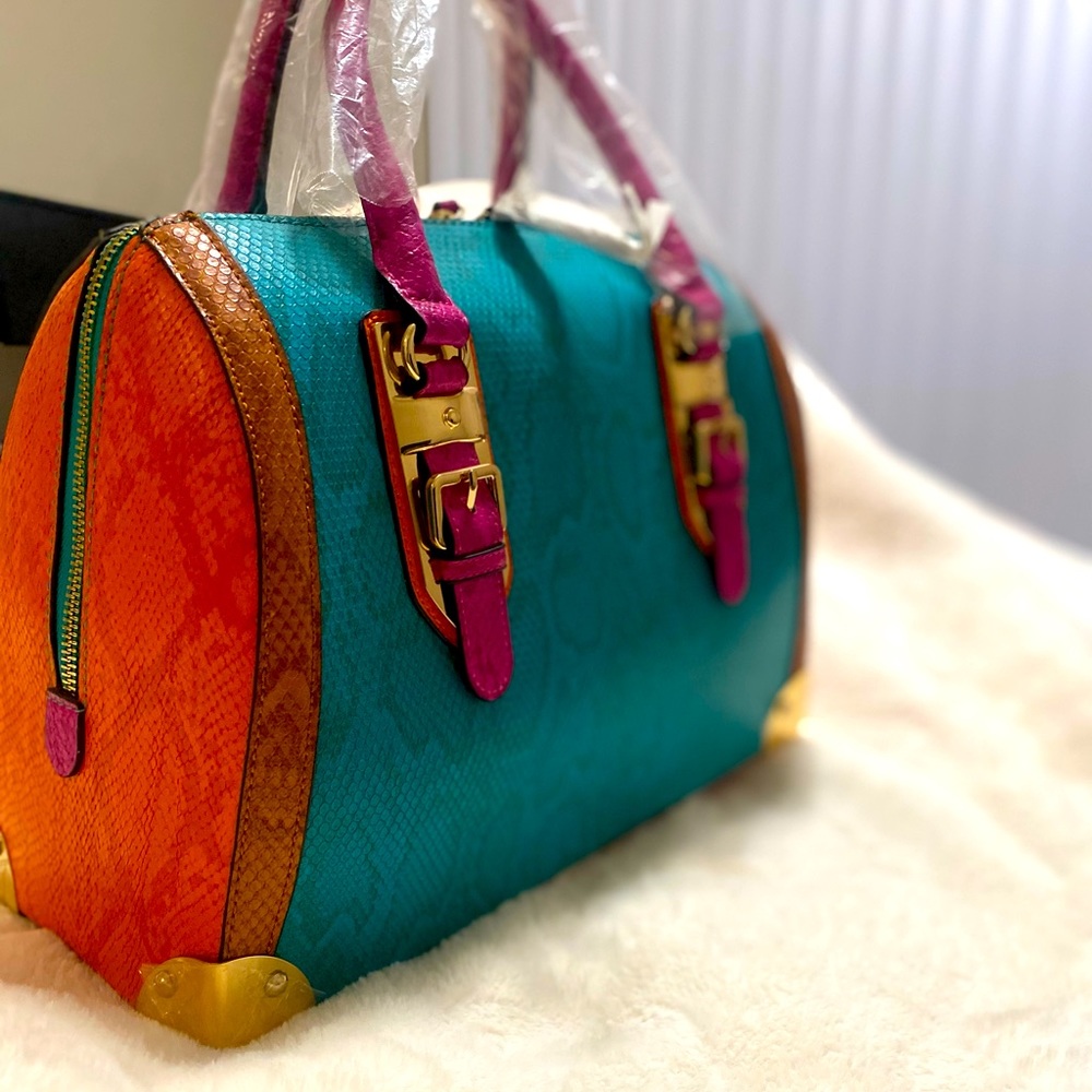 Multi color snake skin bag